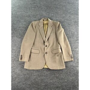 Vintage Yves Saint Laurent Blazer 38R Taupe Wool Solid Designer Sport Coat USA